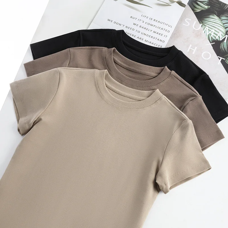 S0ba3fc5b34f84359bafe79e26fcdde94B.webp 2025 Women's T-shirt Short Sleeve O-neck Cotton Loose Shirts for Women Korean Harajuku Streetwear Casual Spring Summer Top Tees