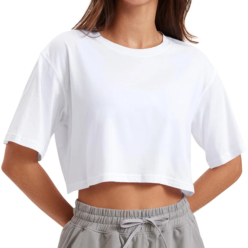 S0f2d27d6cf89419c81b3ff90eb1778efx.webp Harajuku Shirt Funny Y2K Women's Crop Tops Casual Female White Crop Tops T-shirt Round Neck Short Loose Tees Summer Streetwear