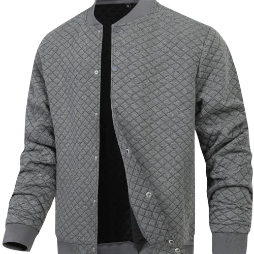 S122d014d0be64237b6b7b52c2822b279t.webp Men's Lightweight Casual Varsity Jacket Waffle Pattern Letterman Bomber Style - Streetwear Inspired Outerwear
