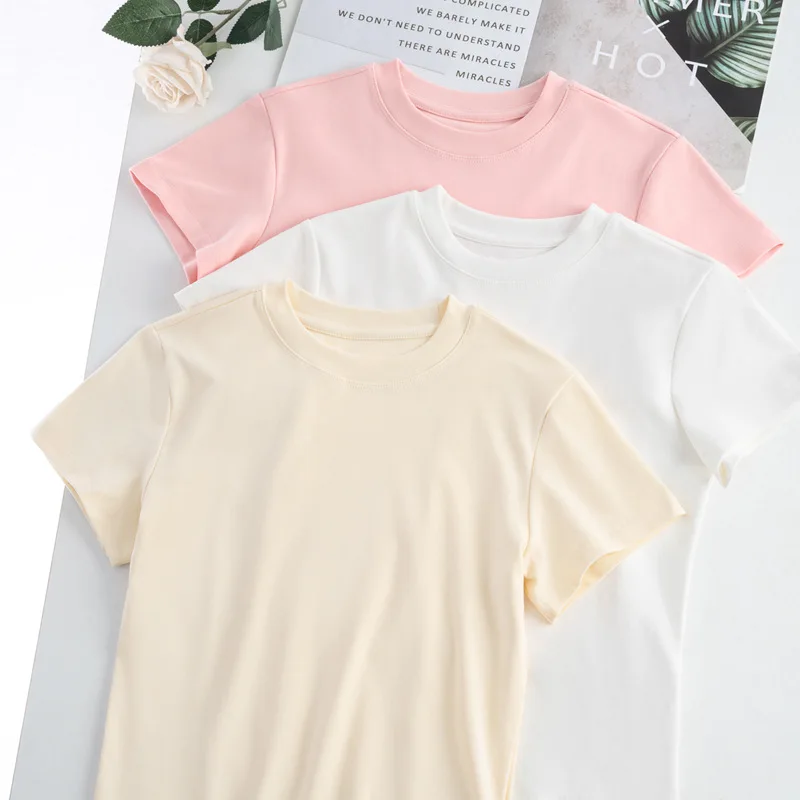 S2950e943399e4245aa7a8df245bd5e1aC.webp 2025 Women's T-shirt Short Sleeve O-neck Cotton Loose Shirts for Women Korean Harajuku Streetwear Casual Spring Summer Top Tees