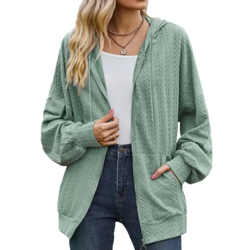 S344598d3d9664cbf96d30a88c88bf049J.webp Autumn Winter Women Sweatshirt Zipper Casual Long Sleeve Solid Color Streetwear Hooded Coats Female Loose Harajuku Hoodies