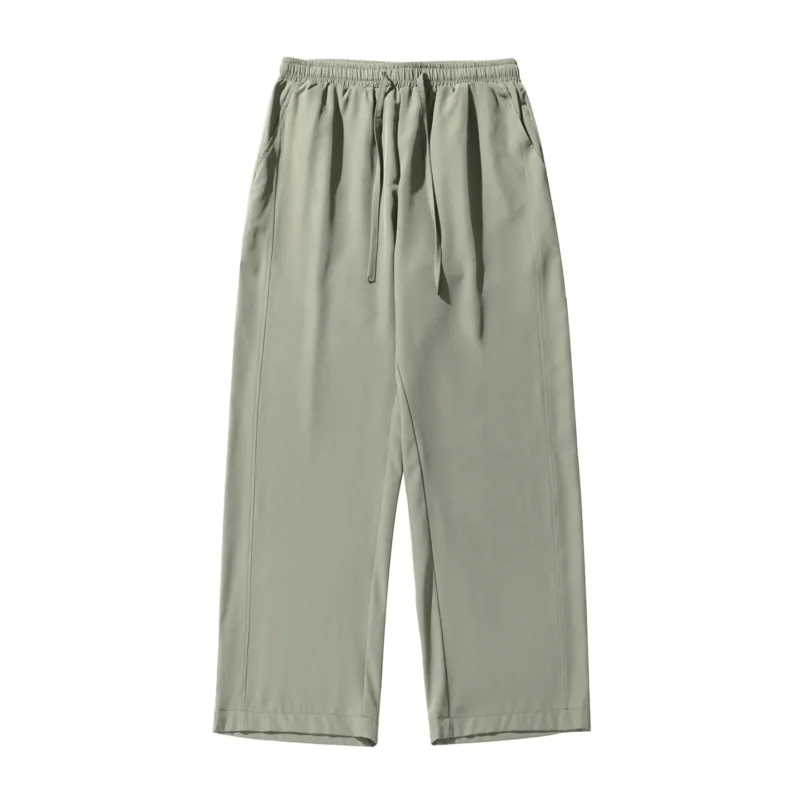 S4ca0ca1bb5824b1d95fb9a9e78f4a4c0n.webp 2026 Men's Ice Silk Wide Leg Pants Thin Man Black Comfortable Quick Drying Pants Summer Loose Casual Streetwear Loose Trouser