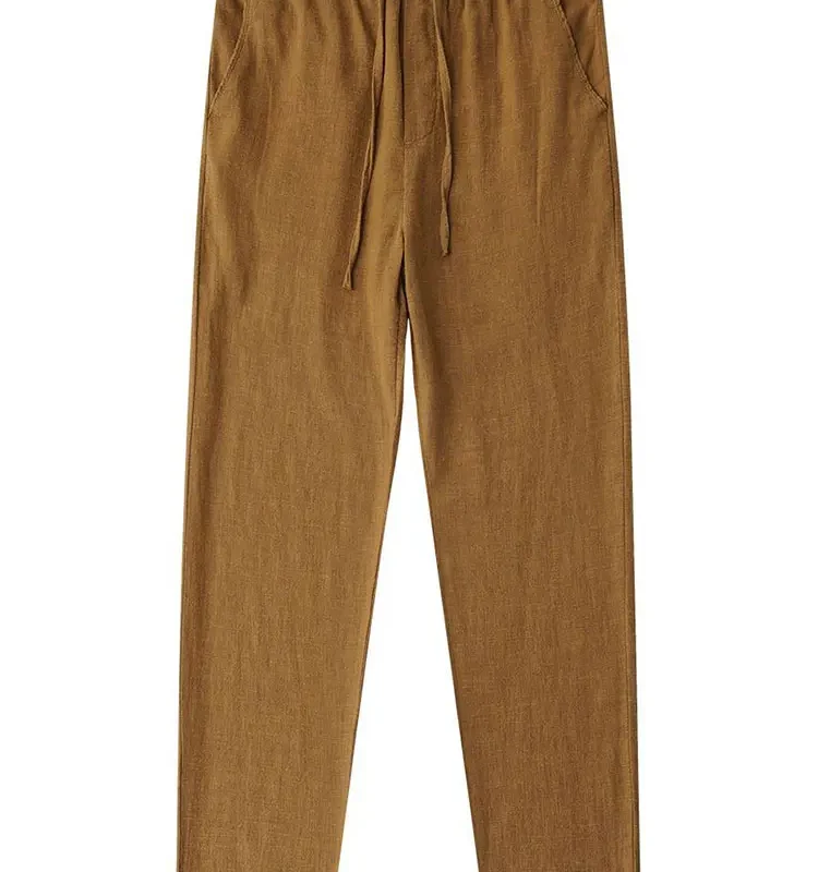 S6e891e27c65e4a02a0dec758f5fbbdd9Z.webp Straight Casual Cotton Linen Pants Men Wide Leg Lightweight Baggy Cotton Sweatpants Male Sport Jogger Straight Work Trousers