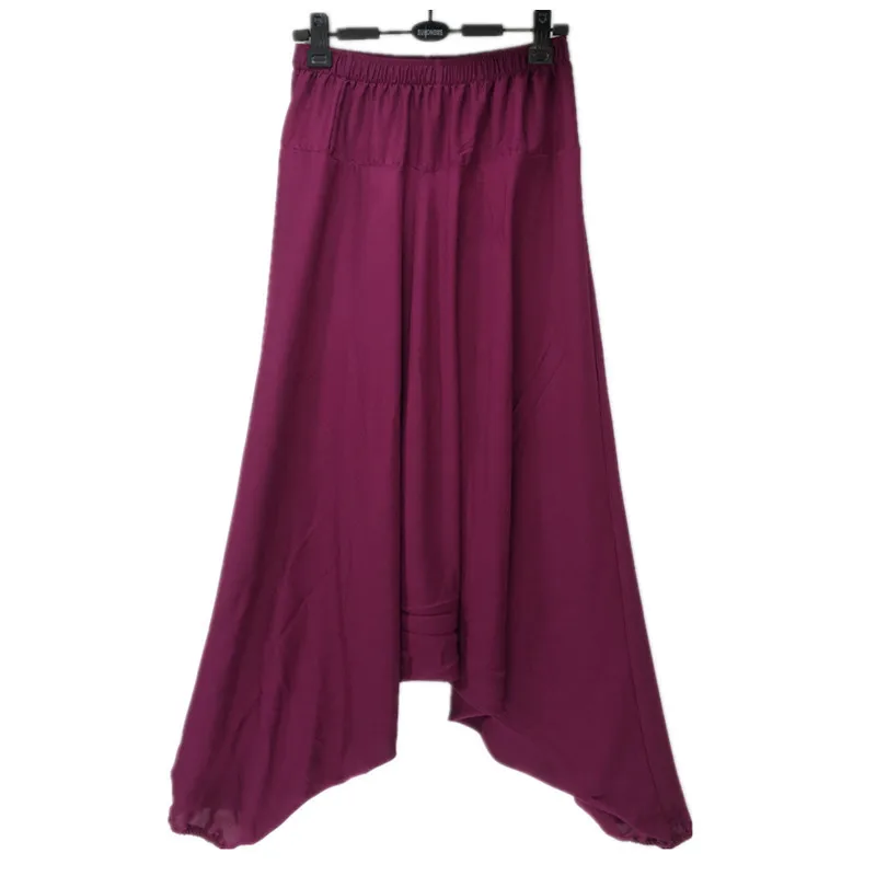 S6f07135501b24bafa35b46c352bedb50P.webp Women Summer Harem Pants Casual Cotton Solid Elastic Waist Wide Leg Pants Bottoms loose long trousers
