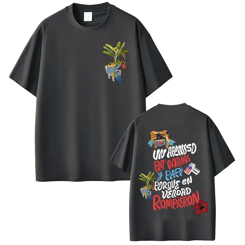 S998f4ed79db24843a50e18d99a22bb147.webp Rapper Bad Bunny T-shirt Debi Tirar Mas Fotos DTMF World Tour T Shirts Men's Clothing Fashion Hip Hop Vintage T-shirt Streetwear