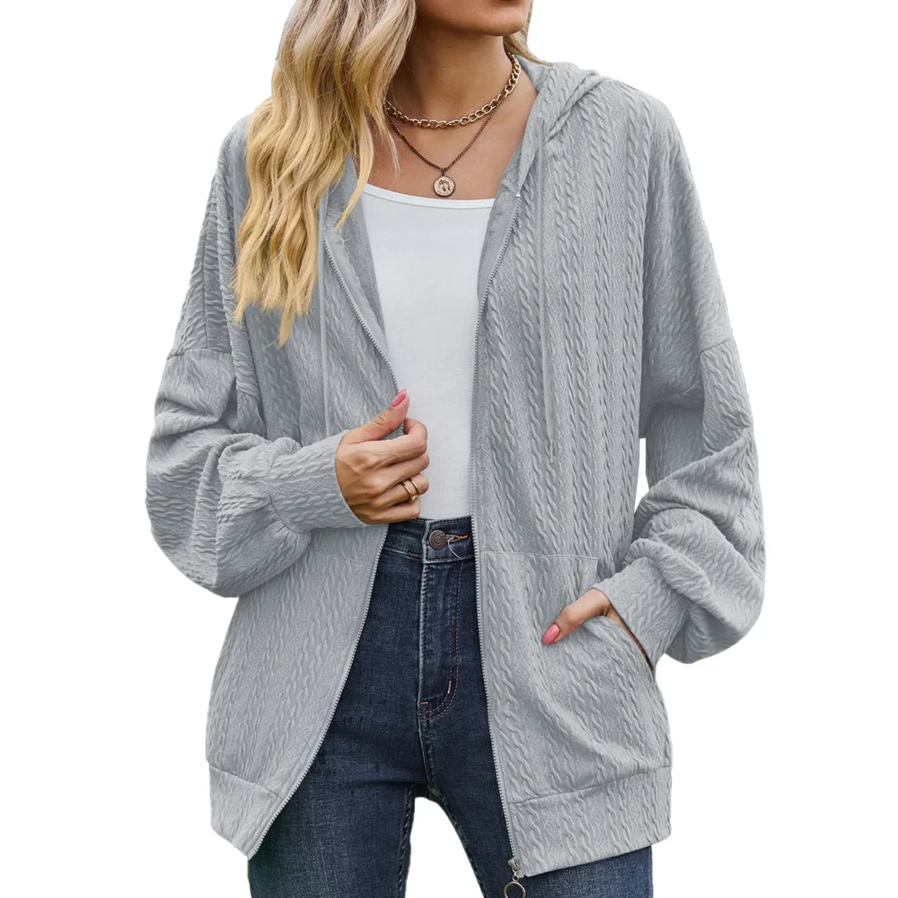 Sb67450b1e41741a0ae77ed5f746b7110r.webp Autumn Winter Women Sweatshirt Zipper Casual Long Sleeve Solid Color Streetwear Hooded Coats Female Loose Harajuku Hoodies