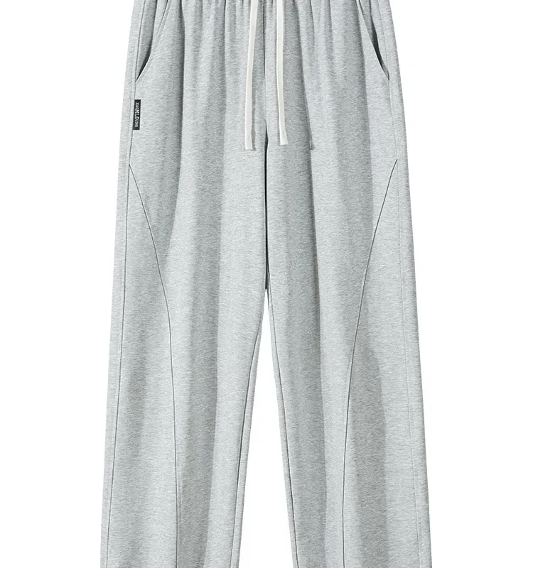 Sb97b06b231f14dc2b654cc5b2cb42b22W.webp Summer Men's Sport Pants Lightweight Cotton Straight Leg Grey Sweatpants Loose Fit Jogging Pants Casual Home Gym Trousers
