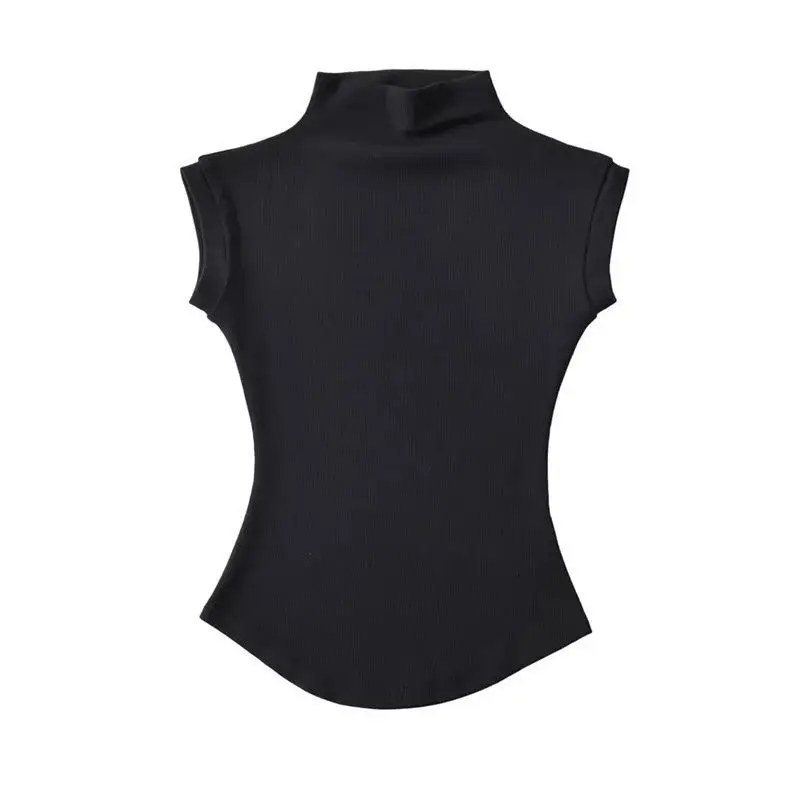 Scec452b190fd4d4980827b78c64ef734Y.webp Women Summer Sexy Turtleneck Sleeveless T-Shirts Tops Solid Slim Pullovers Female Plus Size Causal Basics Tees Shirts 2026 Y2K