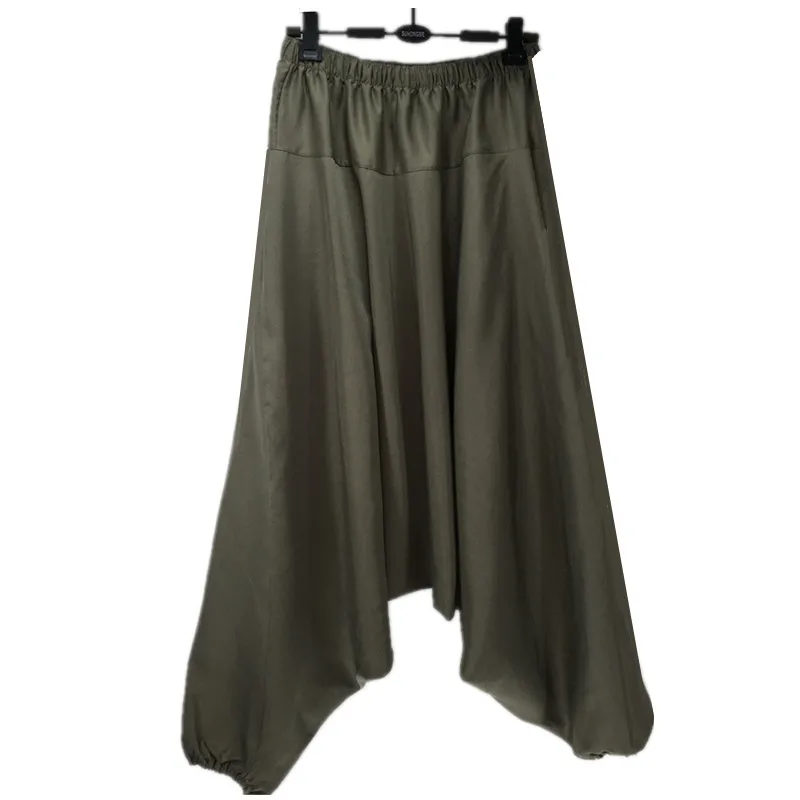 Sd03002c0f2694a09a7258ea0ceb78d92a.webp Women Summer Harem Pants Casual Cotton Solid Elastic Waist Wide Leg Pants Bottoms loose long trousers