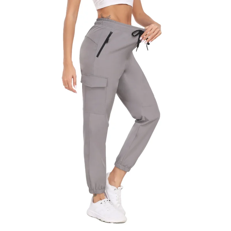 Se257977d6c904a089ba64a2c2d294e79E.webp Hiking Pants for Women UPF 50+ Cargo Quick Dry Water Resistant Elastic Waist Zip Pockets,Travel work Lightweight Running